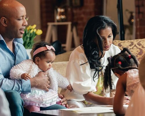 family-mom-father-room